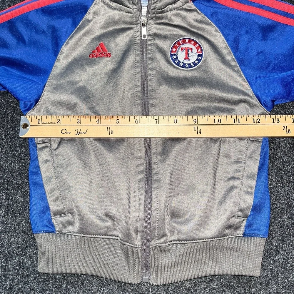 Texas Rangers MLB Adidas Full Zip Gray Jacket‎ Boys/Girls 4T
